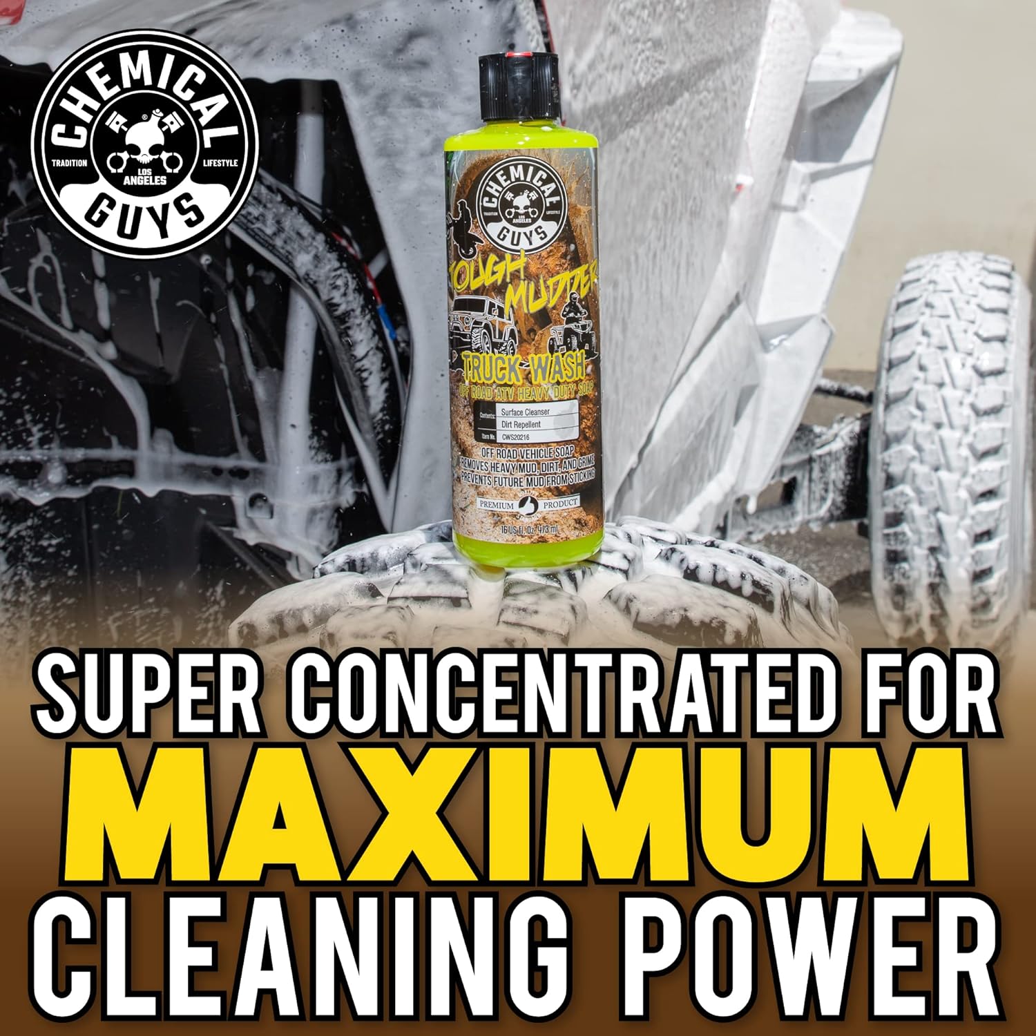 Chemical Guys Tough Mudder Foaming Heavy Duty Car Wash Soap - Soap for Foam Cannons, Foam Guns, or Buckets - Safe for Trucks, ATVs, RVs, and Off-Road Vehicles - 128 oz Lemon Scent - Image 2