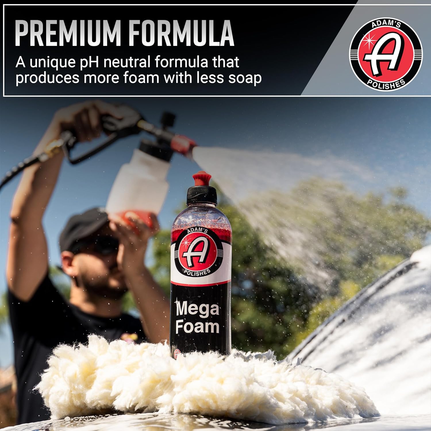 Adam’s Mega Foam Car Wash Soap (Gallon) – pH Neutral, Ultra Concentrated for Foam Cannon, Foaming Spray Gun, or Bucket – Safe for Wax, Sealants & Ceramic Coating – High Suds Car Cleaner - Image 4
