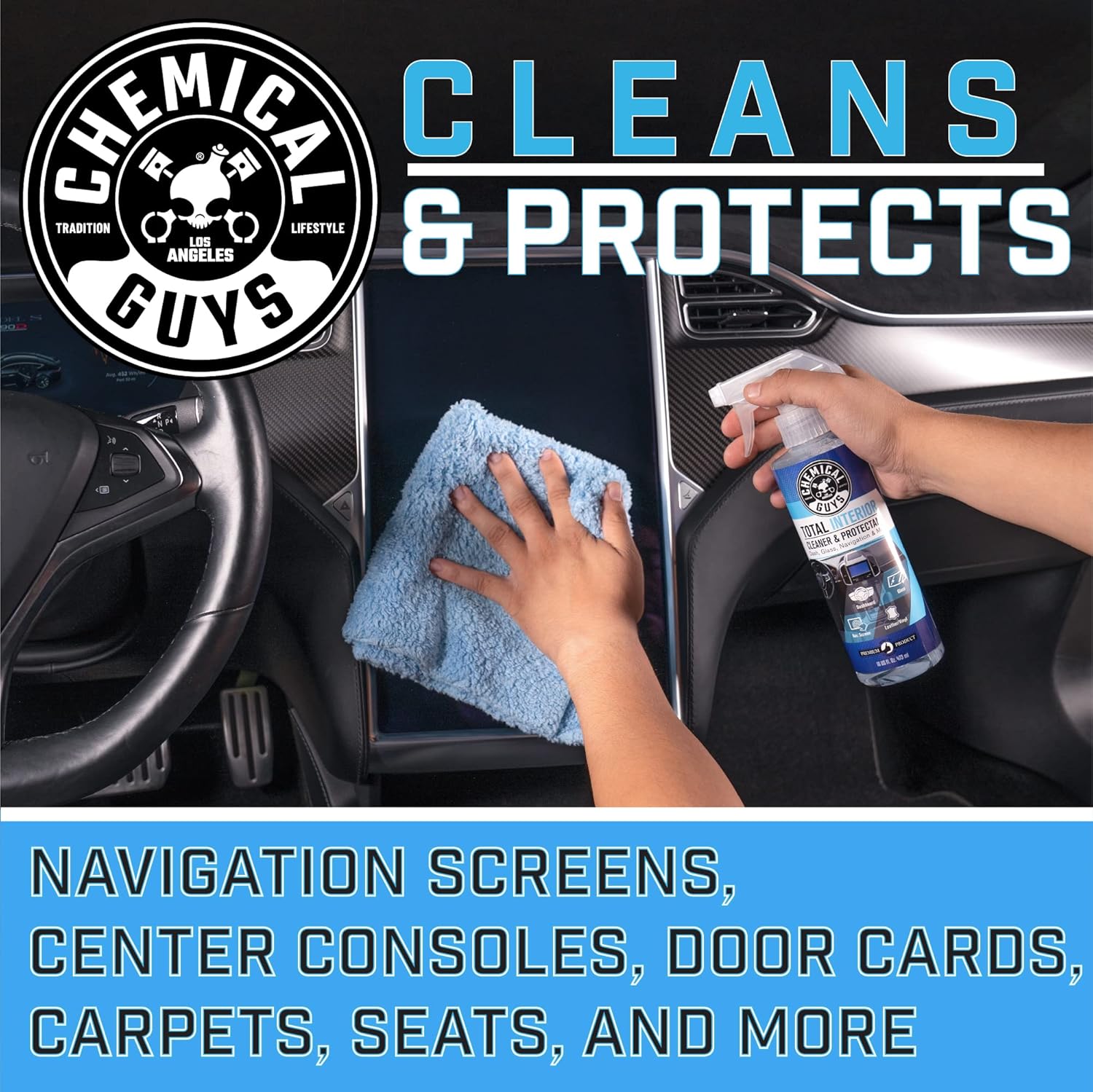 Chemical Guys Total Interior Cleaner & Protectant – Chemical Guys Interior Cleaner, Cleans & Protects Leather, Vinyl, Plastic, Rubber, Glass with a Streak-Free Finish — 16 Fl Oz (Pack of 2) - Image 3