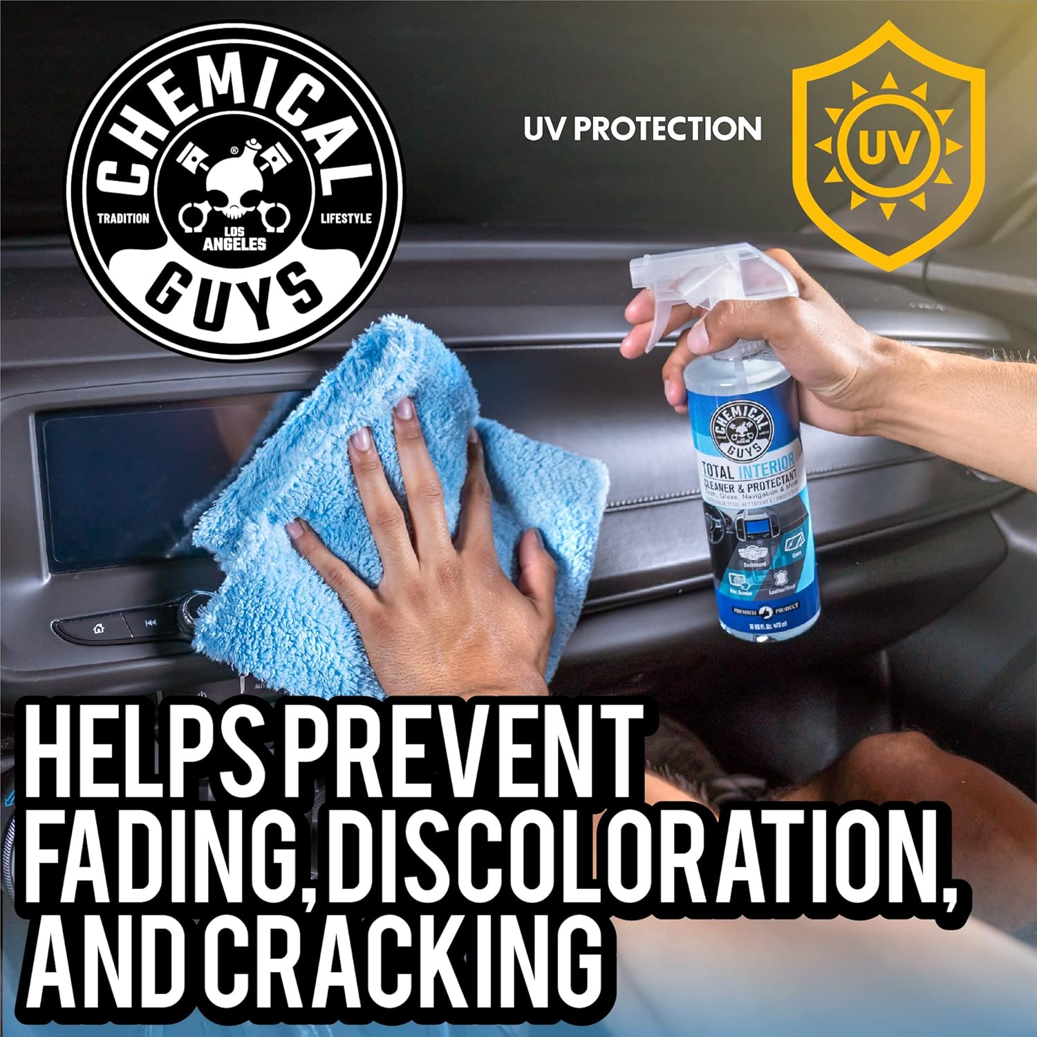 Chemical Guys Total Interior Cleaner & Protectant – Chemical Guys Interior Cleaner, Cleans & Protects Leather, Vinyl, Plastic, Rubber, Glass with a Streak-Free Finish — 16 Fl Oz (Pack of 2) - Image 7