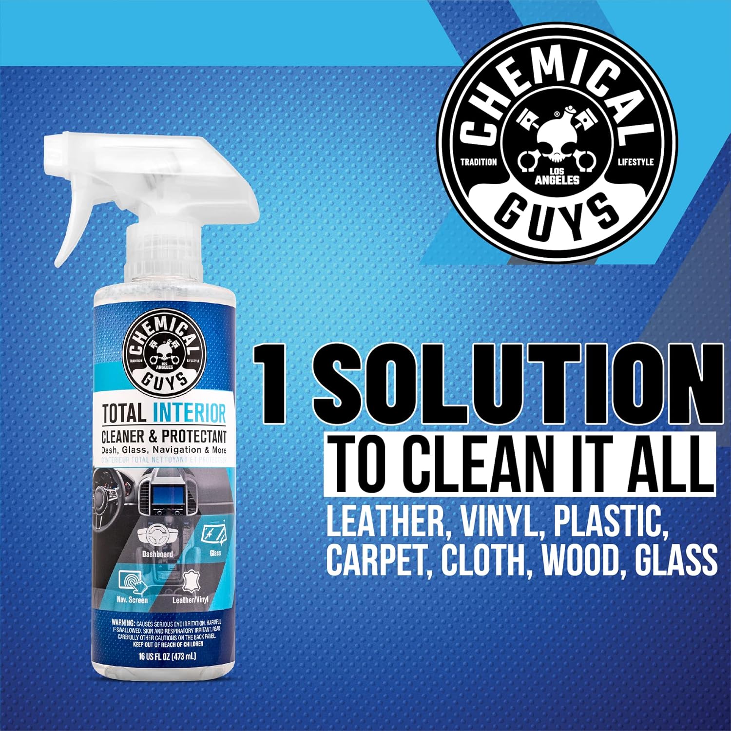 Chemical Guys Total Interior Cleaner & Protectant – Chemical Guys Interior Cleaner, Cleans & Protects Leather, Vinyl, Plastic, Rubber, Glass with a Streak-Free Finish — 16 Fl Oz (Pack of 2) - Image 10