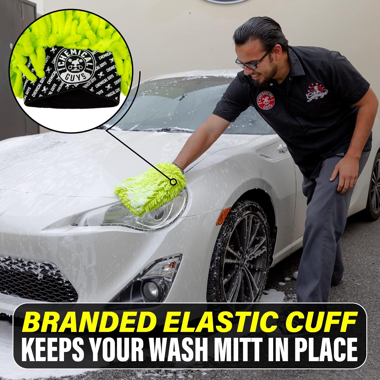 Chemical Guys Chenille Premium Scratch-Free Microfiber Wash Mitt for Car Washing - Lime Green, Ultra-Soft Car Wash Glove, Swirl-Free Finish, Safe for Trucks, SUVs, Motorcycles, and More - Image 9