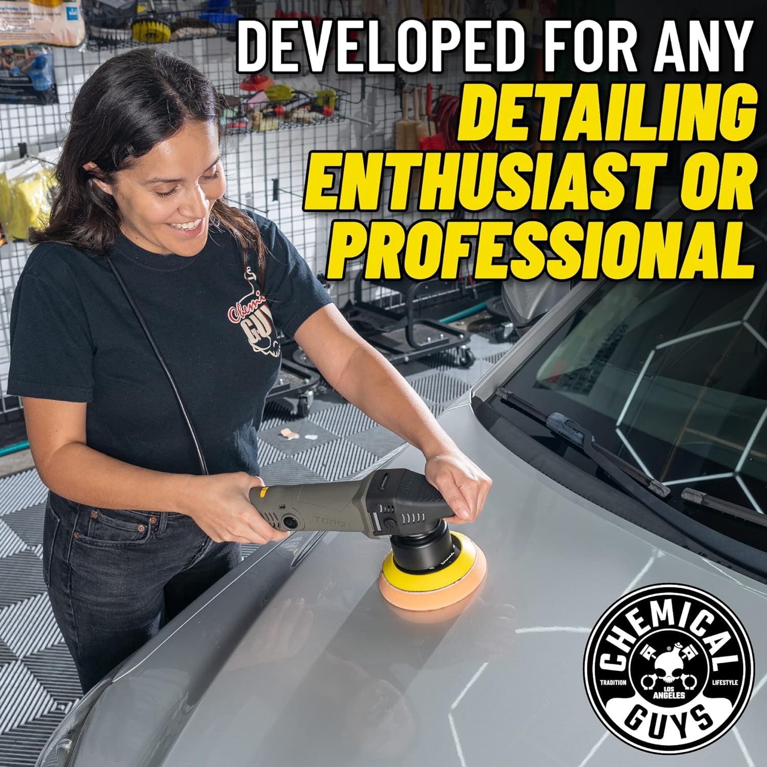 Chemical Guys TORQX Random Orbital Polisher Complete Car Detailing Kit - Pads, Pad Cleaner, Conditioner & Towels, Safe for Cars, Trucks, SUVs, Motorcycles & More, 700W 8mm Throw - 12-Piece - Image 6