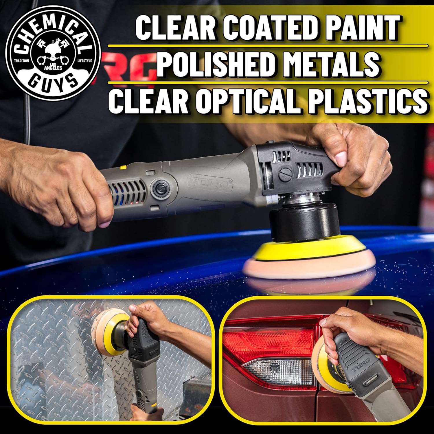 Chemical Guys TORQX Random Orbital Polisher Complete Car Detailing Kit - Pads, Pad Cleaner, Conditioner & Towels, Safe for Cars, Trucks, SUVs, Motorcycles & More, 700W 8mm Throw - 12-Piece - Image 7