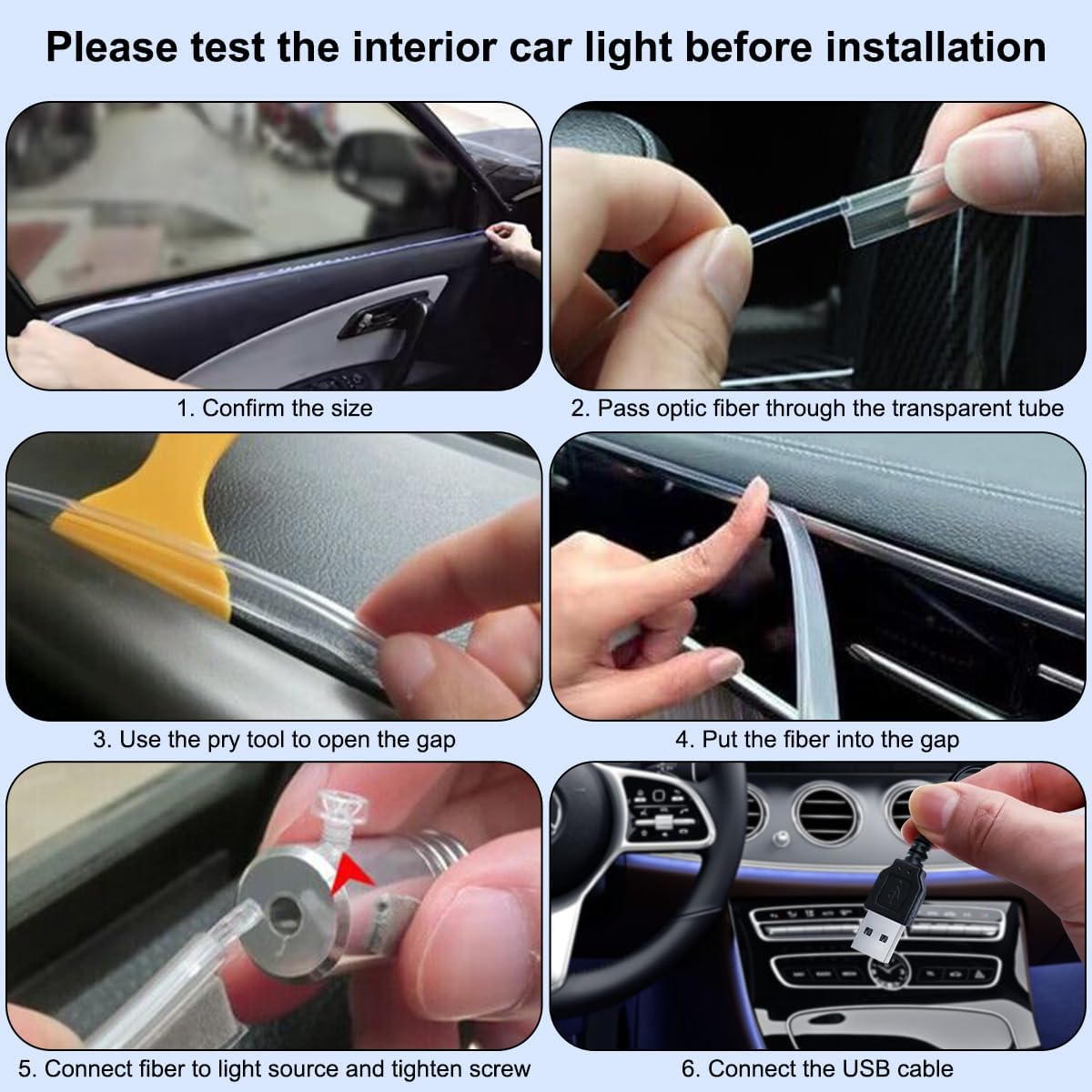 Interior Car Lights with Wireless APP and Remote Control, 5 in 1 RGB Ambient Lighting Kit with 236 inches Fiber Optic, 16 Million Colors Car Neon Strip with Music Mode - Image 7
