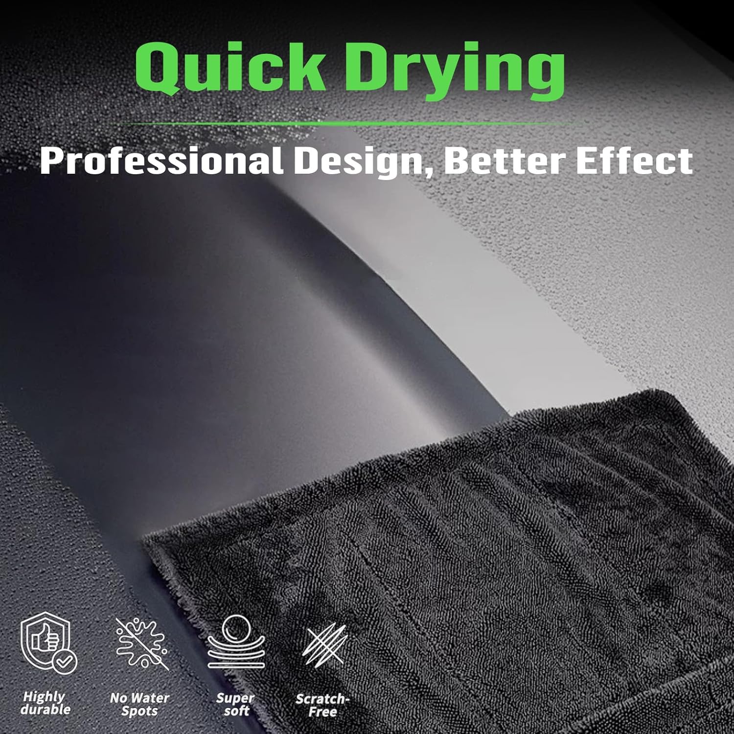 Deedlite Bath Wipes Shower Cleaning Cloths, Premium Car Drying Towel | Ultra Absorbent Twisted-Loop Design| Microfiber Towel for Car, Shower Cabin, Household - Image 3