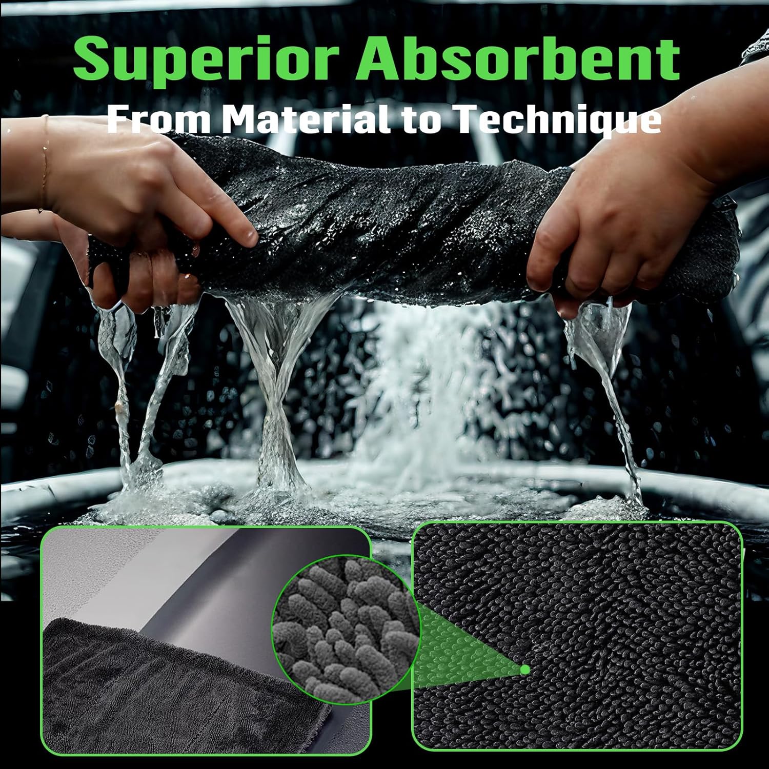 Deedlite Bath Wipes Shower Cleaning Cloths, Premium Car Drying Towel | Ultra Absorbent Twisted-Loop Design| Microfiber Towel for Car, Shower Cabin, Household - Image 4