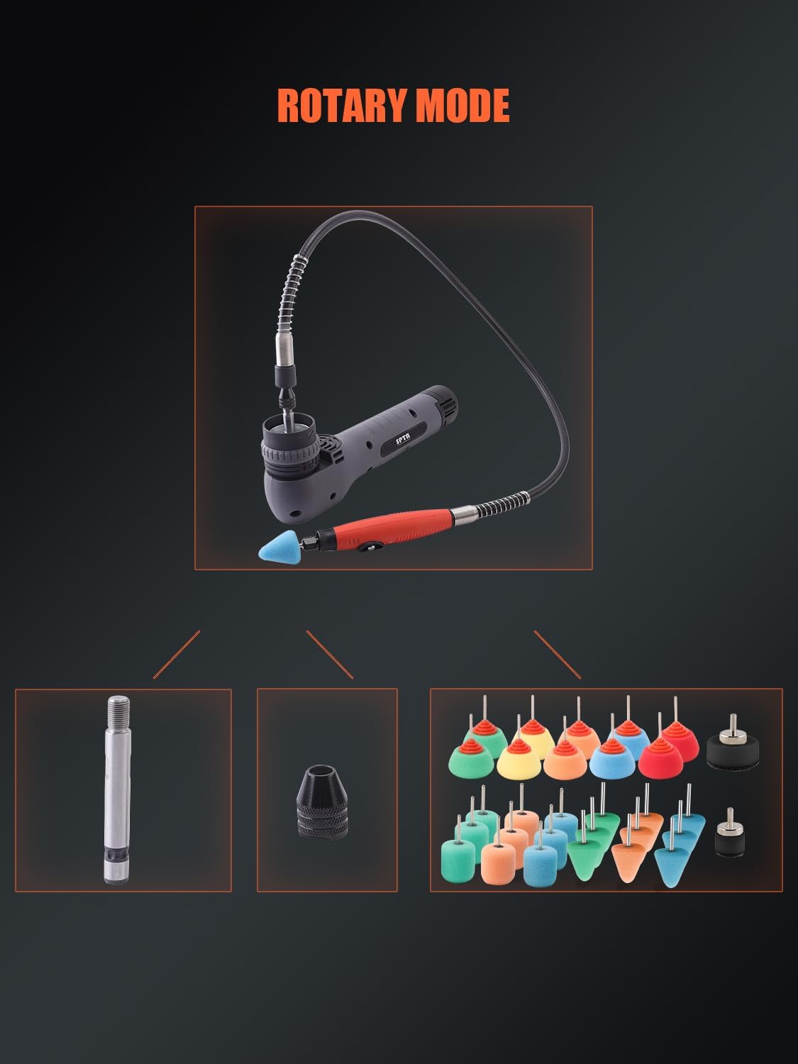 Cordless Mini Polisher, SPTA 12V Cordless Polisher for Detailed Polishing, Cordless Car Buffer Polisher, RO&DA Buffer Polisher with Mini Polishing Pads and Wool Pads for Polishing, Sanding, Cleaning - Image 5