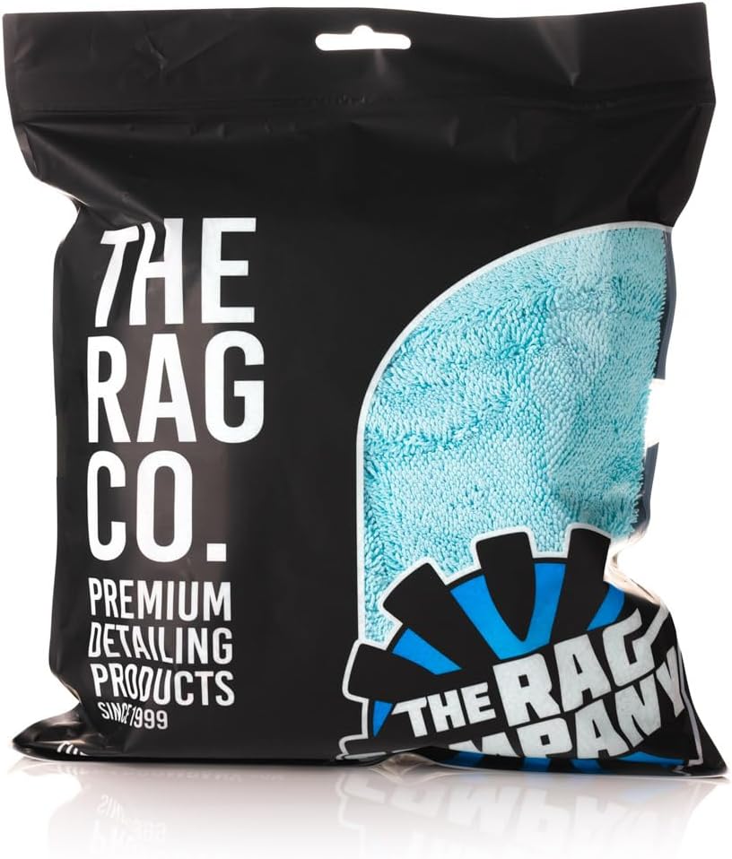 The Rag Company, The Liquid8r, Absorbent 70/30 Blend Microfiber Drying Towel for Cars, Trucks, and SUVs, Safe for Detailing, Scratch-Free, Twist Loop, 1100 GSM, 16x16 Inches, Aqua Blue/Grey, 2-Pack - Image 6