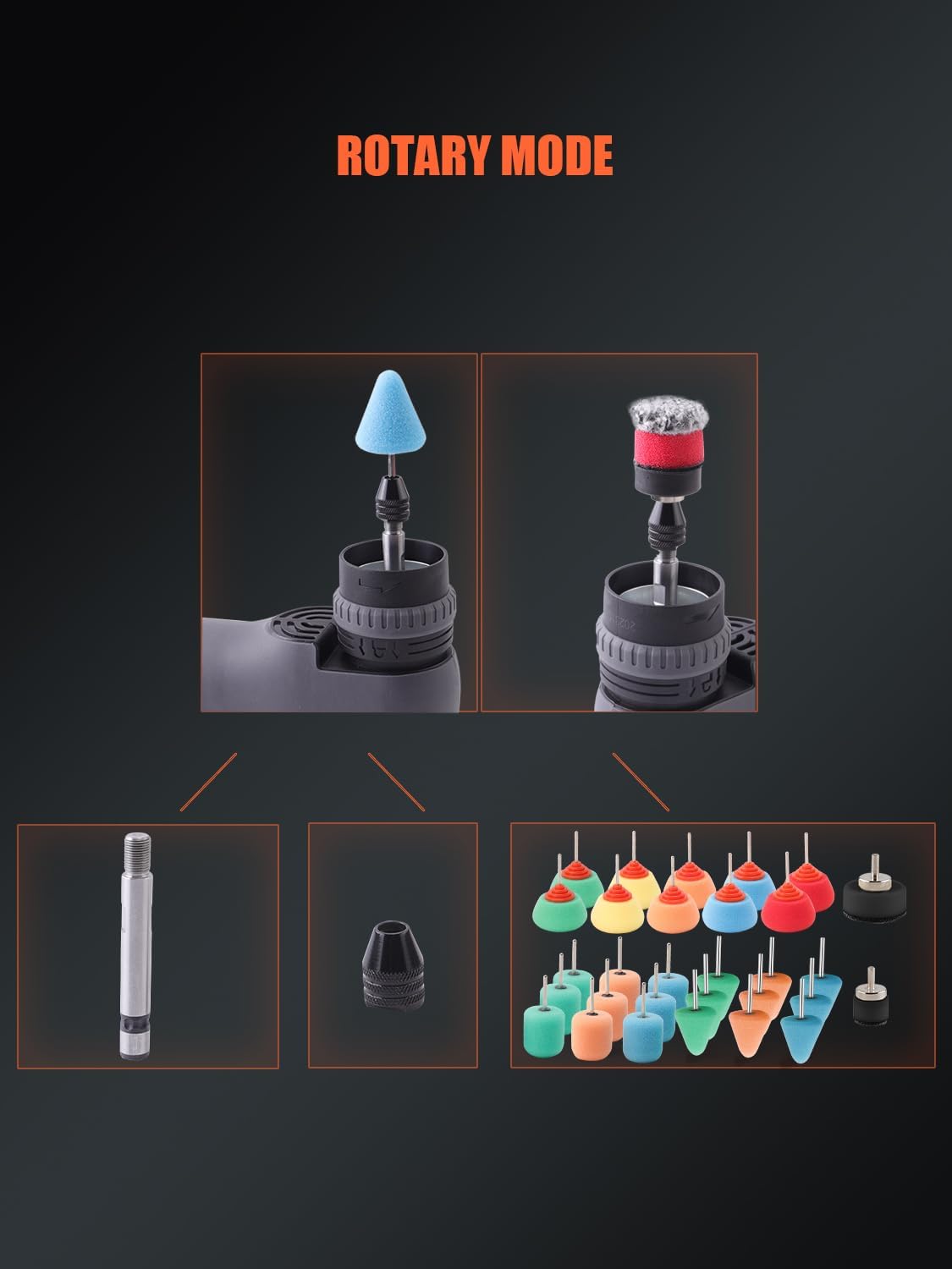 Cordless Mini Polisher, SPTA 12V Cordless Polisher for Detailed Polishing, Cordless Car Buffer Polisher, RO&DA Buffer Polisher with Mini Polishing Pads and Wool Pads for Polishing, Sanding, Cleaning - Image 8