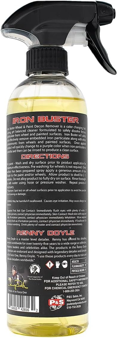P & S Professional Detail Products Iron Buster Wheel & Paint Decon Remover - pH Balanced, Safe on Alloy, Chrome, Steel & Aluminum Wheels - 16 oz Spray - Image 8