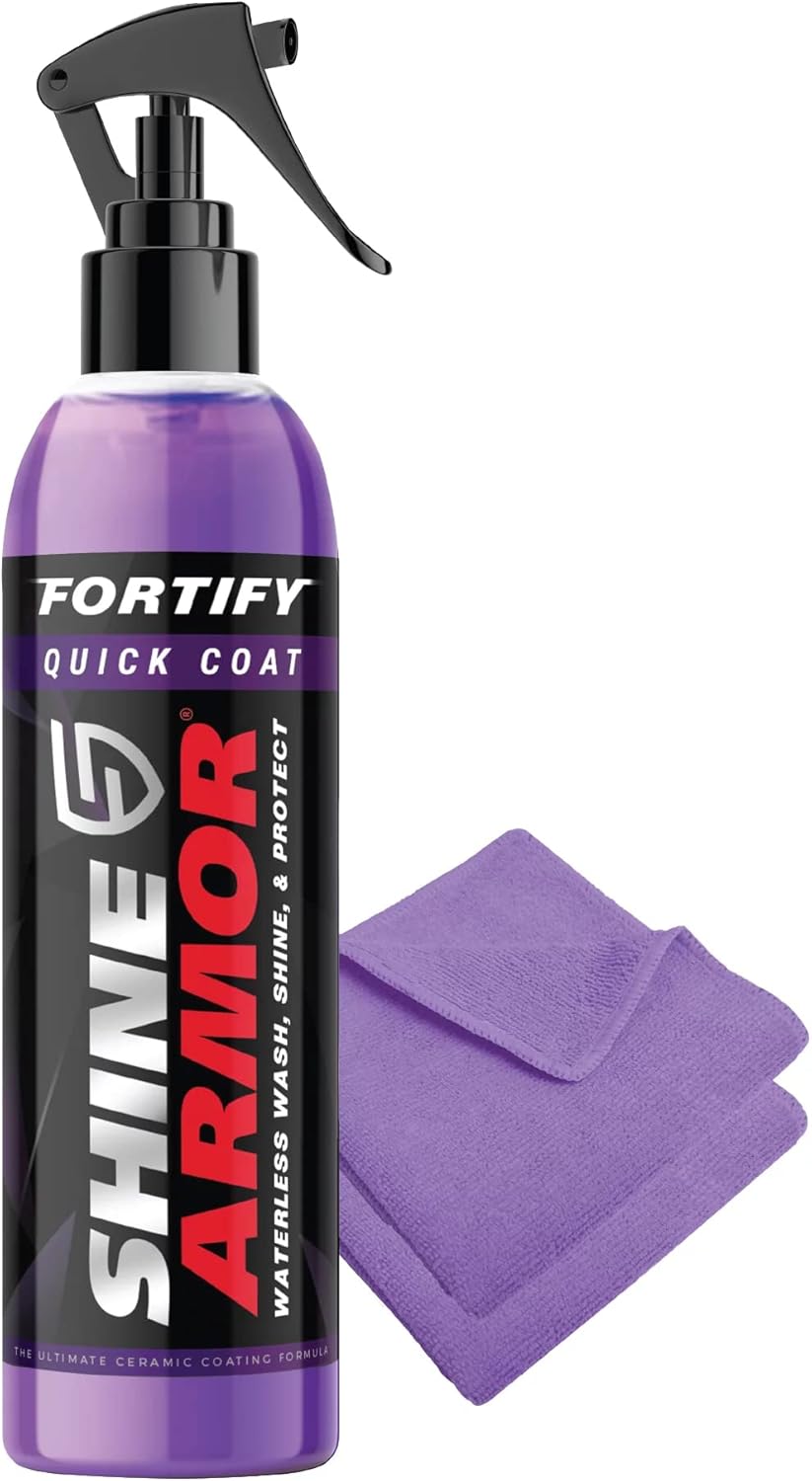 Car Wax Spray and Ceramic Coating for Cars - 3 in 1 Waterless Car Wash and Detailing - Quick Effect Coating Agent for Car - High Gloss Car Coating Spray, Shiny Car Stuff by Shine Armor - 8FlOz - Image 5