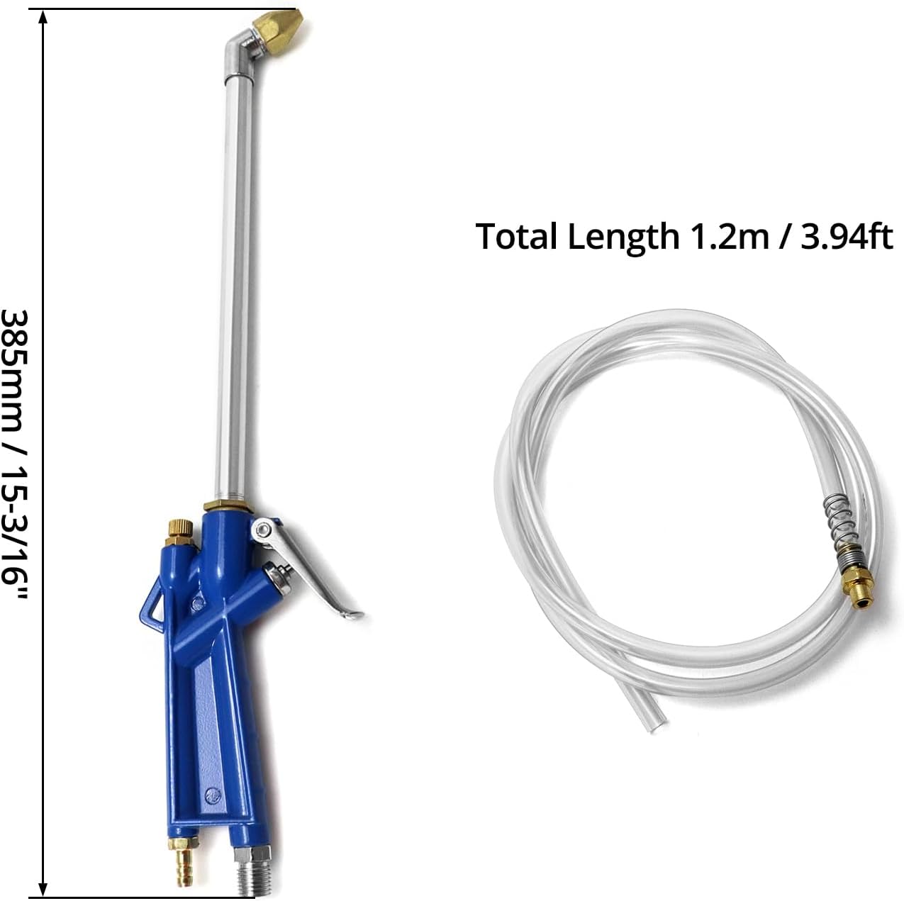 QWORK 2 Set Air Blow Gun Pneumatic Engine Cleaning Gun with 4Ft Hose, Cleaning Degreaser Sprayer Tool - Image 6