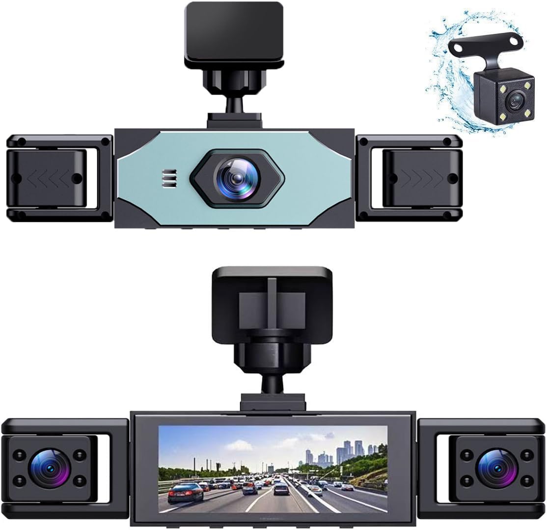 Dash Camera for Car Dash Cam Front Rear Left Right 4-Channel Dashcam 2K Full HD, 360° All-Round Protection, Car Security Video Recording, Night Vision, G-Sensor, Loop Recording