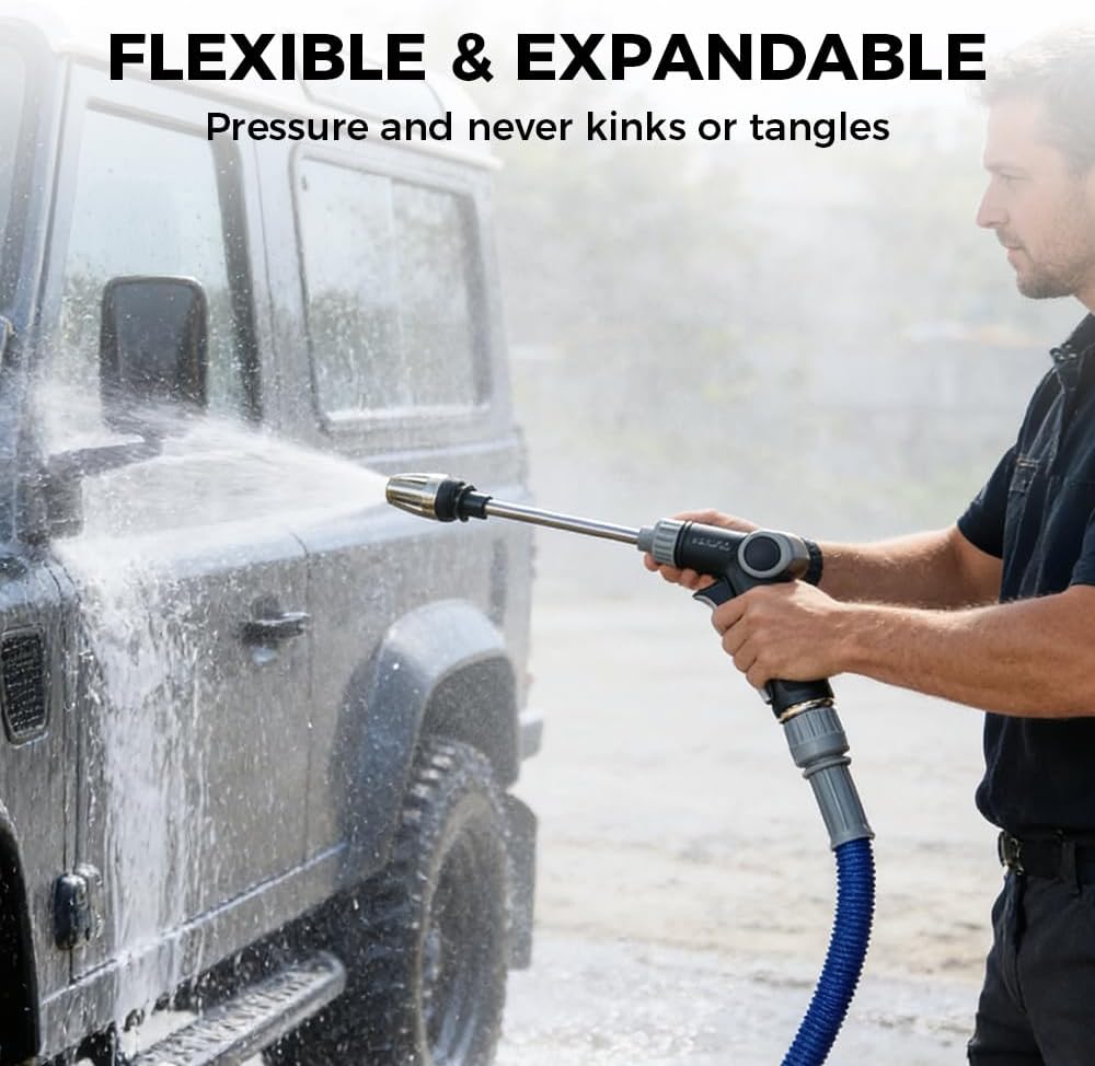 Water Blitz Pressure Washer,Power Jet Water with High Pressure Hose Nozzle and 360° Rotating,Multi Function Lawn and Garden Watering Sprayer for Yard Car (Set A) - Image 2