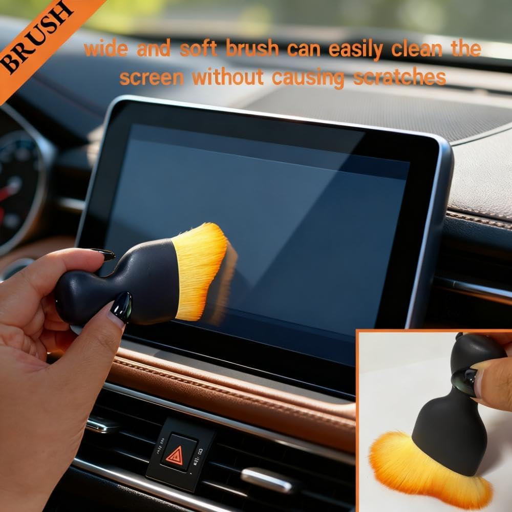 8 PCS Car Detailing Brush Set, Car Interior and Exterior Soft Bristle Cleaning Brushes, 4 Different Detailing Brushes for Auto Detailing, Dashboard, Vents, Wheels and Tires - Image 4