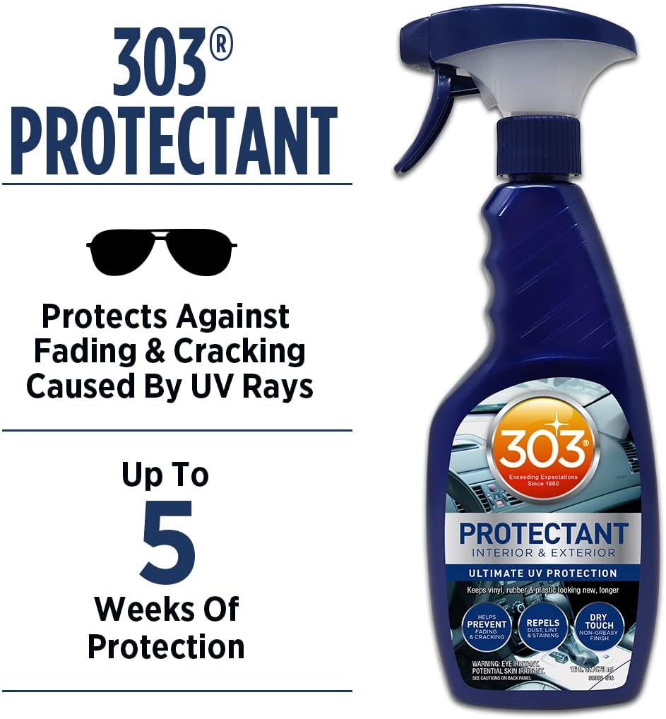 303 Products Automotive Protectant Spray, UV Protection for Car Interior & Exterior – Protects Vinyl, Plastic & Rubber, Repels Dust & Dirt, Matte Finish, 16 oz - Image 2