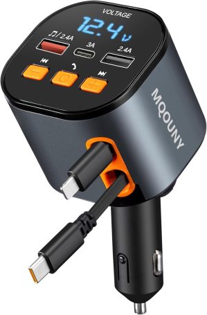 Retractable Car Charger,5 in 1 Fast...