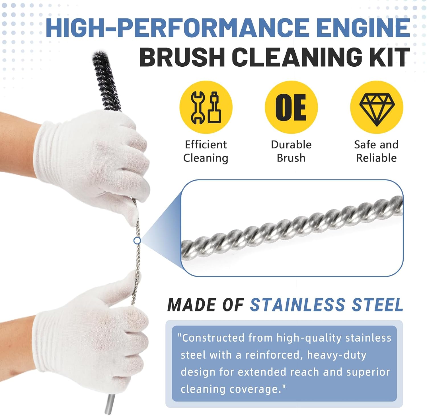 12 Pcs 61820 Car Engine Cleaning Detailing Brush Kit - Motor Engine Alternators Bay Stainless Steel Wire Brass Nylon Polishing and Cleaning Brush Set Tool - Image 2