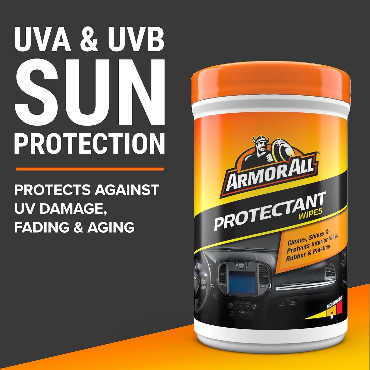 Armor All Car Interior Protectant Wipes, 90 Count Canister, UV Protectant for Vinyl, Rubber, Plastic, Trim and Dashboards - Image 3