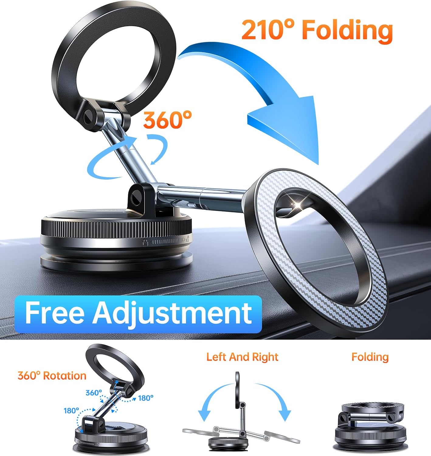 for Magsafe Car Mount carmount 2.0 Magnetic Phone Mount【True Military-Grade Durability 】Vacuum Magnetic Phone Holder for Car Cell Phone Car Mount【Stylish Suction Cup Phone Mount for iPhone 17 16 15 14 - Image 7