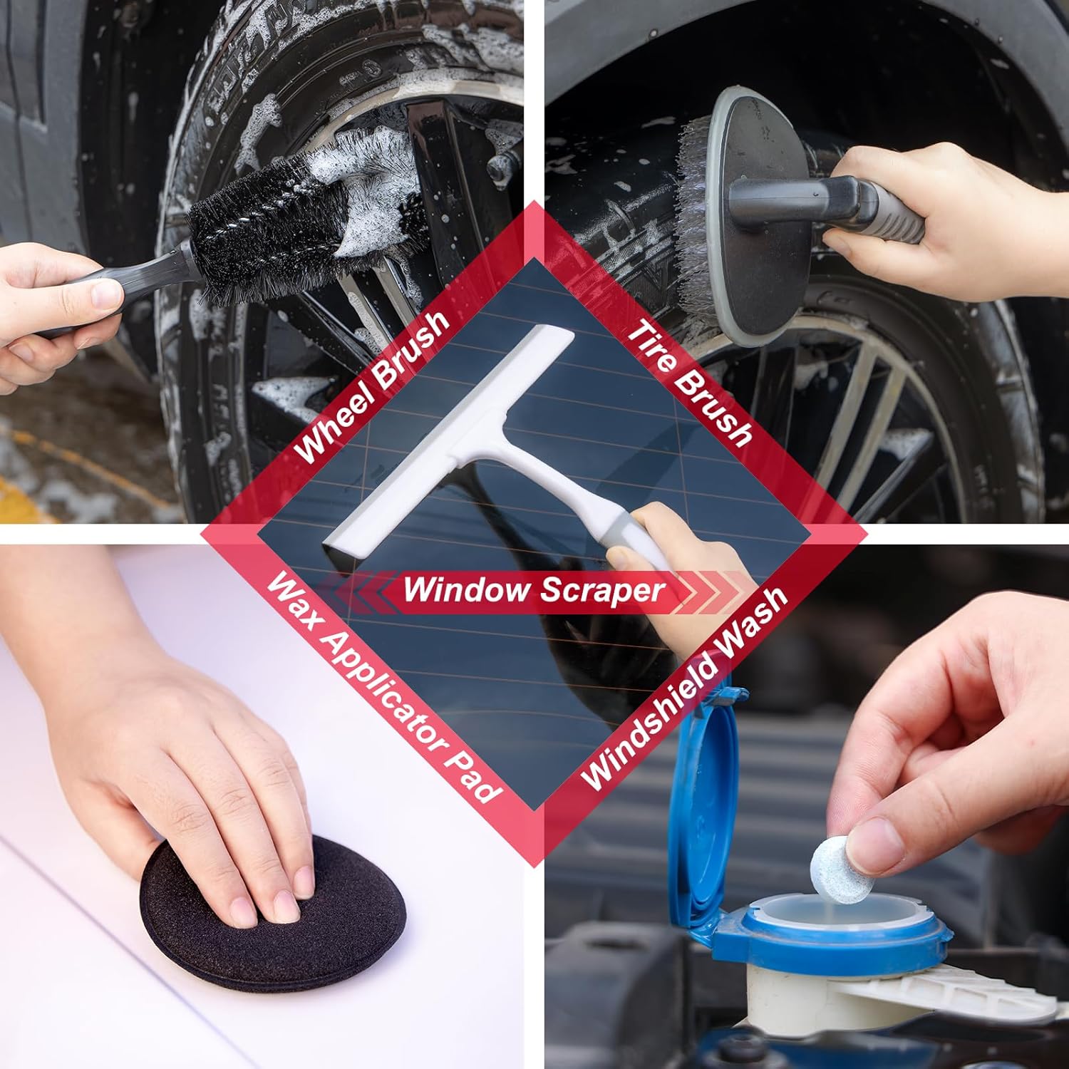 42Pcs Car Wash Cleaning Kit with Foam Gun Sprayer Detailing Brushes Car Vacuum Windshield Cleaning Tool Tire Brush Towels Complete Interior Exterior Detailing Set for Car - Image 6