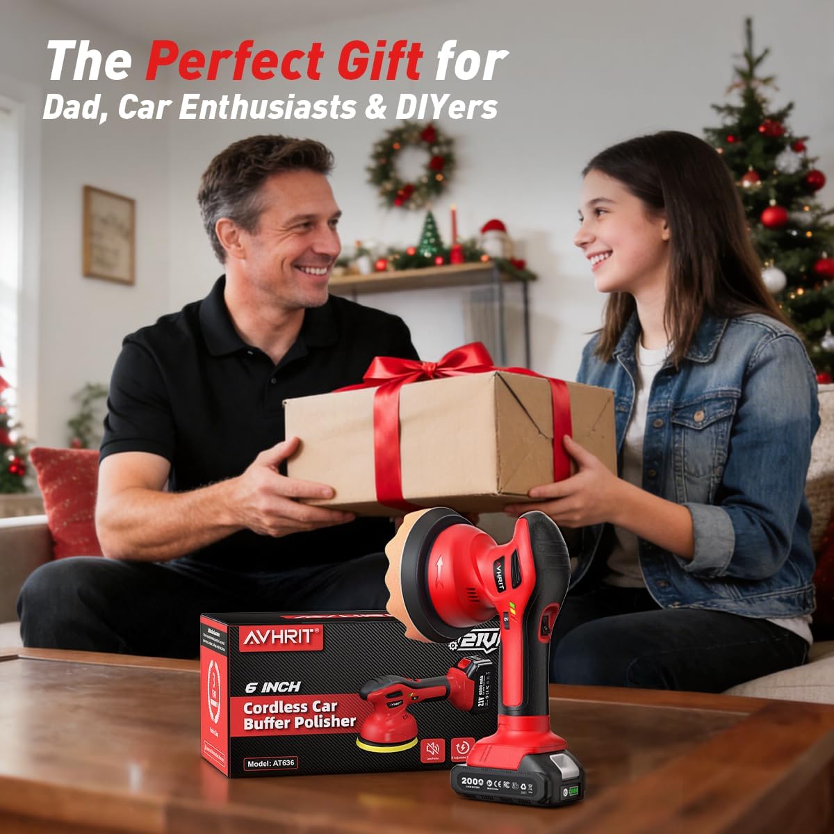Cordless Car Buffer Polisher kit w/ 2x2000mAh 21V Batteries, 6 Inch Car buffer Waxer Kit w/ 6 Variable Speed & Extra Attachments, Polisher for Car Detailing,Boat Sanding,Scratch Removing - Image 9