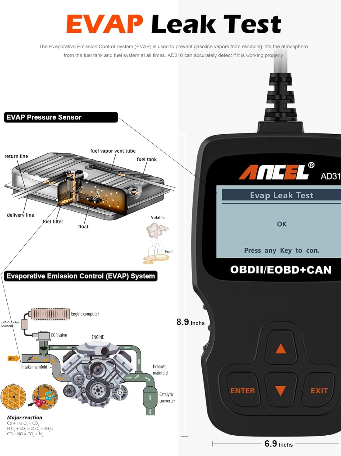 ANCEL AD310 Classic Enhanced Universal OBD II Scanner Car Engine Fault Code Reader CAN Diagnostic Scan Tool, Read and Clear Error Codes for 1996 or Newer OBD2 Protocol Vehicle (Black) - Image 5