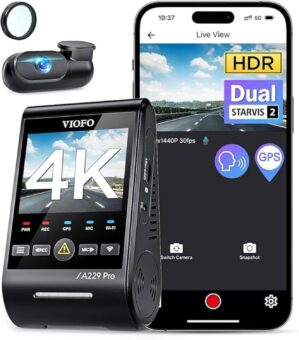 VIOFO A229 Pro 4K HDR Dash Cam, Dua...