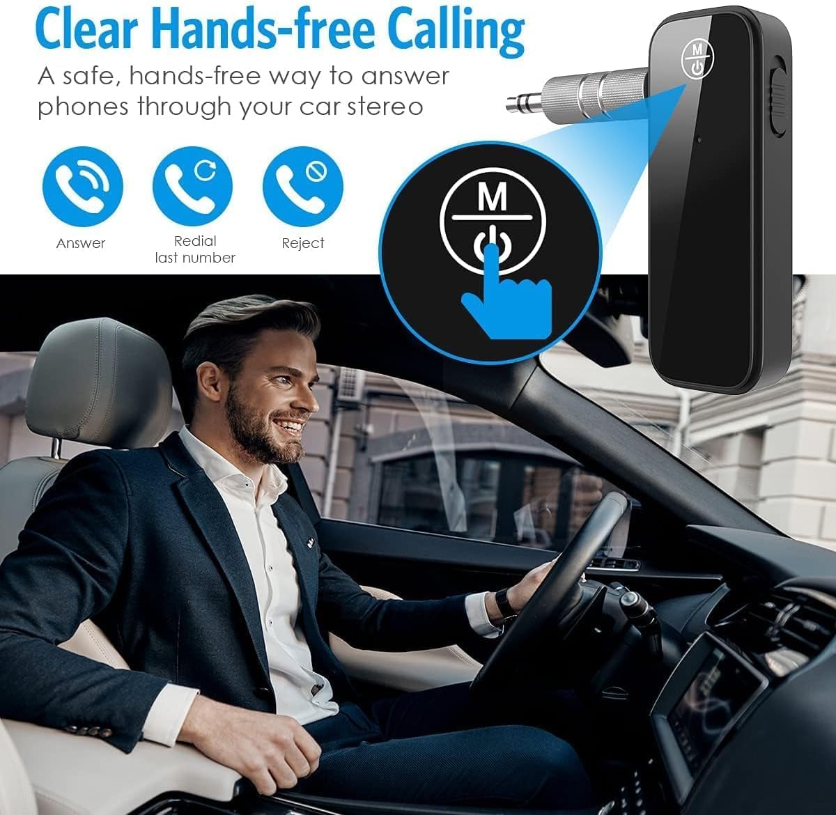 2 in 1 Bluetooth 5.3 Transmitter Receiver, AUX Wireless Bluetooth Audio Adapter for Car, TV, Speaker, Stereo System and Headphones - Image 5