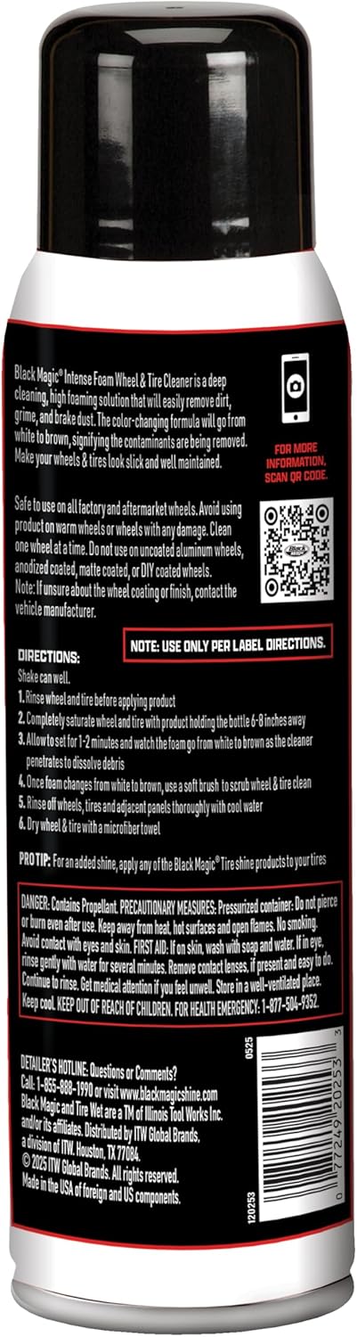 Black Magic 120253 Intense Foam Wheel & Tire Cleaner w/High Foaming Deep Clean Formula to Remove Dirt, Grime & Brake Dust - Cherry Scent - Image 2