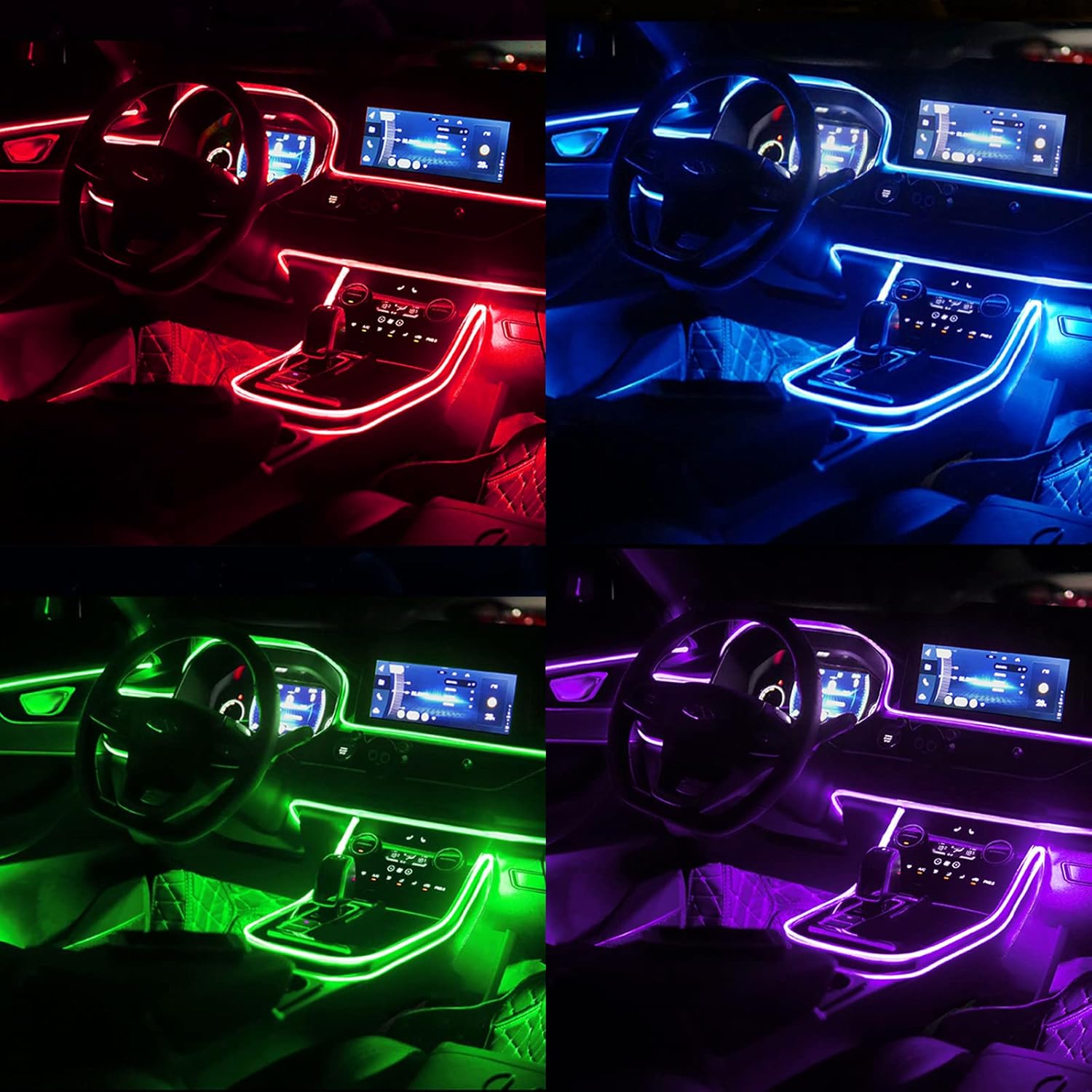 Jushope Interior Car LED Strip Lights with Wireless APP and Remote Control, RGB 5 in 1 Ambient Lighting Kits with 236 inches Fiber Optic, 16 Million Colors Car Neon Lights, Sync to Music - Image 6