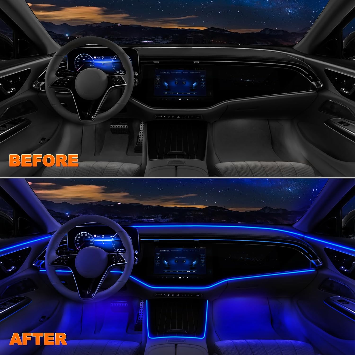 Jushope Interior Car LED Strip Lights with Wireless APP and Remote Control, RGB 5 in 1 Ambient Lighting Kits with 236 inches Fiber Optic, 16 Million Colors Car Neon Lights, Sync to Music - Image 7