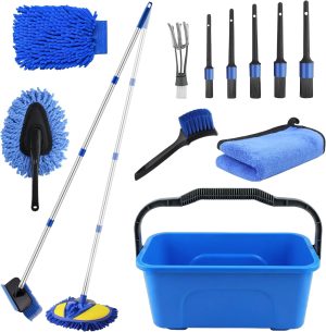 17Pcs Car Wash Kit with Bucket, Car...