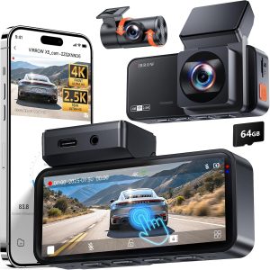 Dash Cam Front and Rear: 4K+2.5K Da...