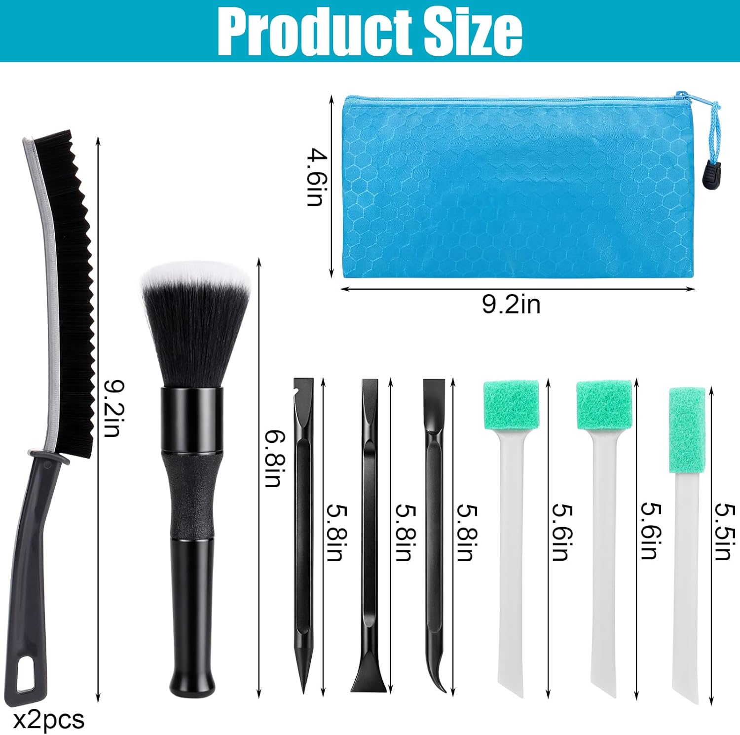 XANGNIER Car Detailing Kit Interior,Car Cleaning Interior Cleaner Brush Kit Tool,Car Care Detail & Clean Supplies Accessories Kits,Suitable for Auto,SUV,Truck,Sedan,Dashboard,Panel,10 Pcs Tools Sets - Image 7