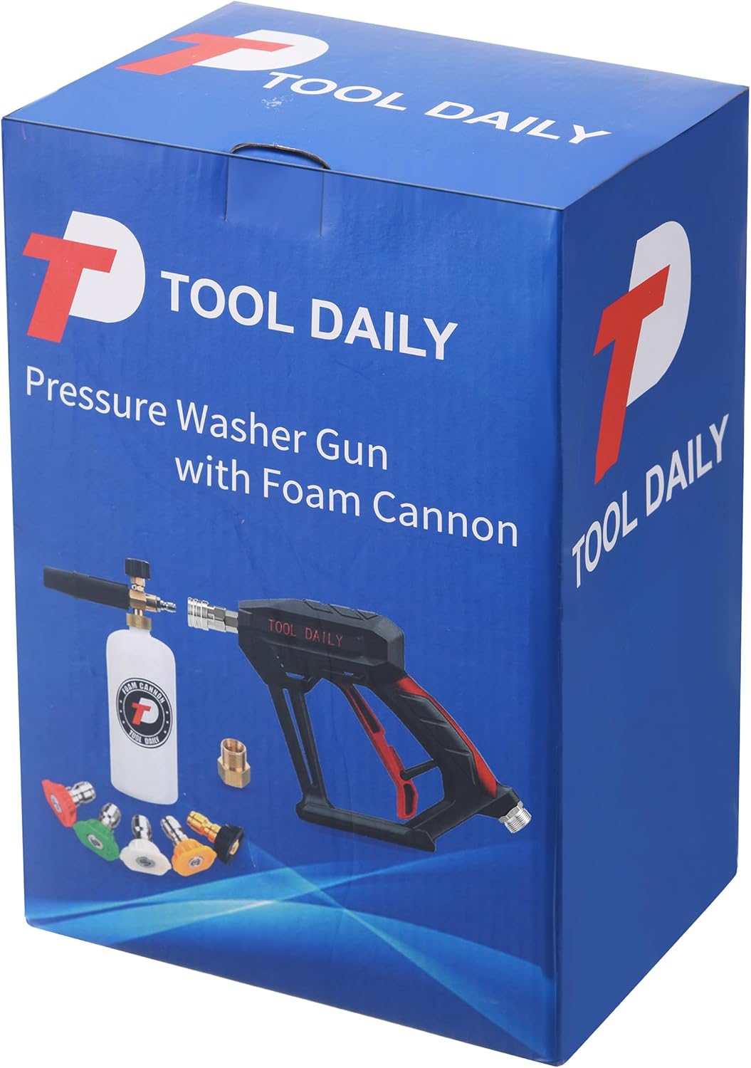 Tool Daily Short Pressure Washer Gun with Foam Cannon, 1/4 Inch Quick Connector, with 5 Pressure Washer Nozzle Tips, 1 Liter - Image 8