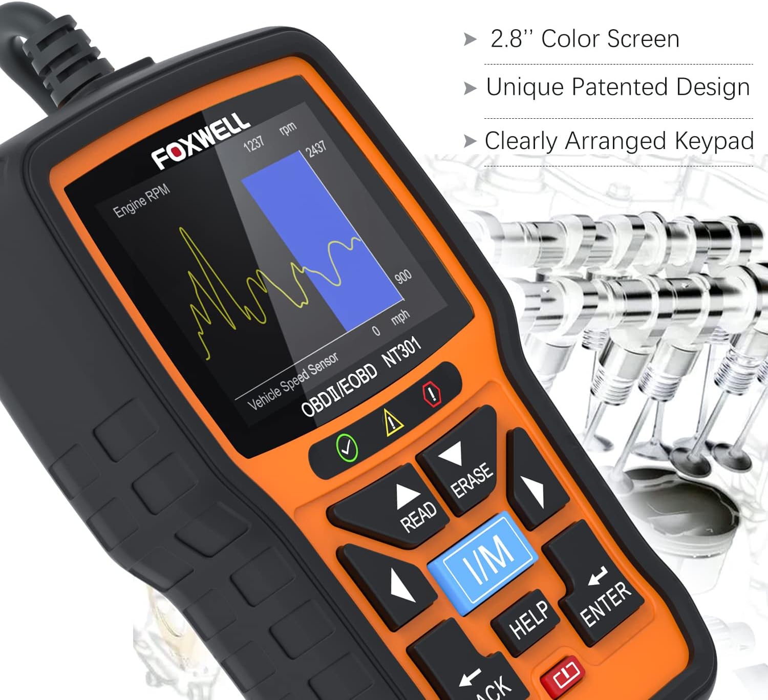 FOXWELL NT301 OBD2 Scanner Live Data Professional Mechanic OBDII Diagnostic Code Reader Tool for Check Engine Light - Image 9