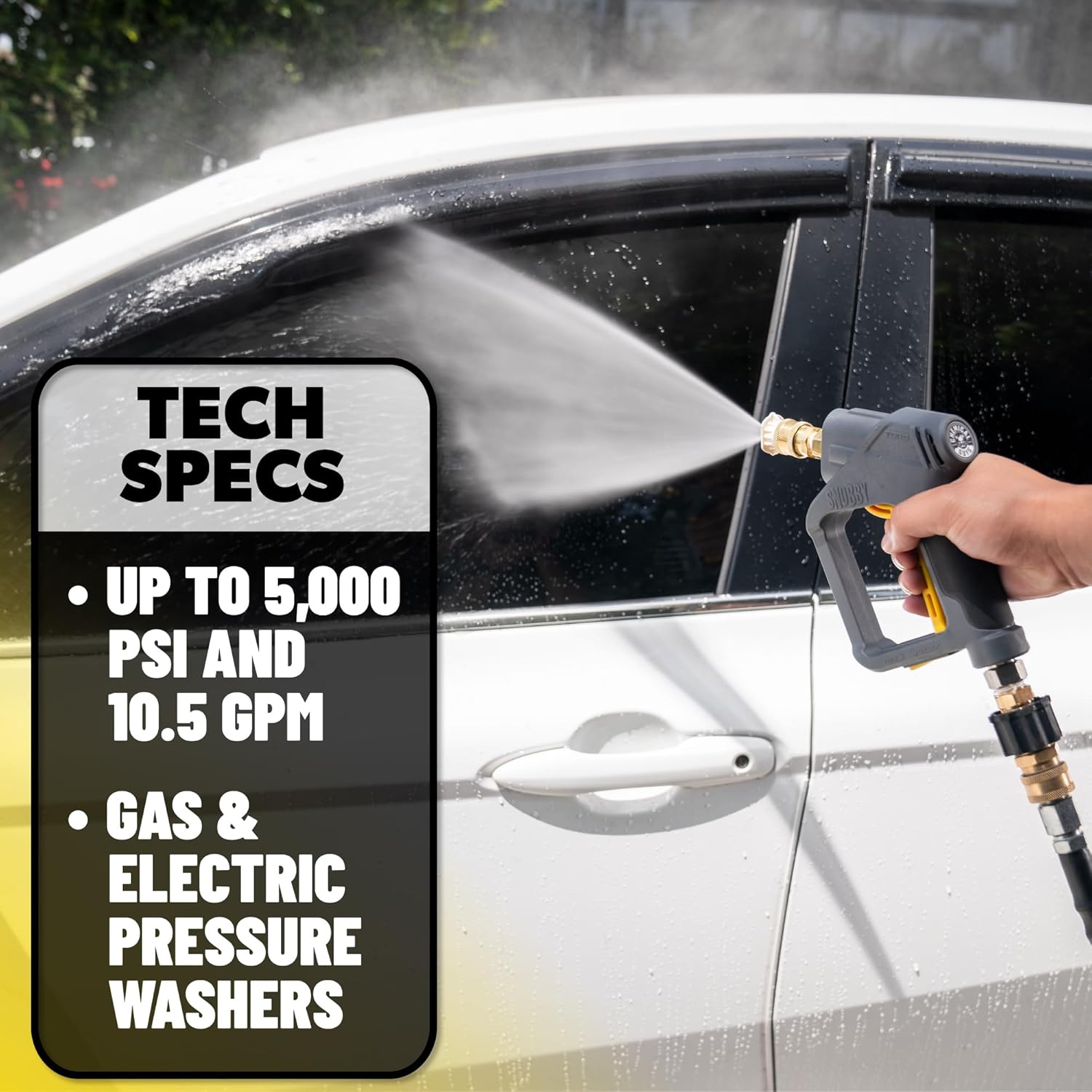 Chemical Guys Snubby Pressure Washer Gun with Foam Cannon Attachment - Short Handle for Gas and Electric Pressure Washers, Foam Sprayer Ideal for Car Washing, Detailing, and Home Cleaning Projects - Image 7