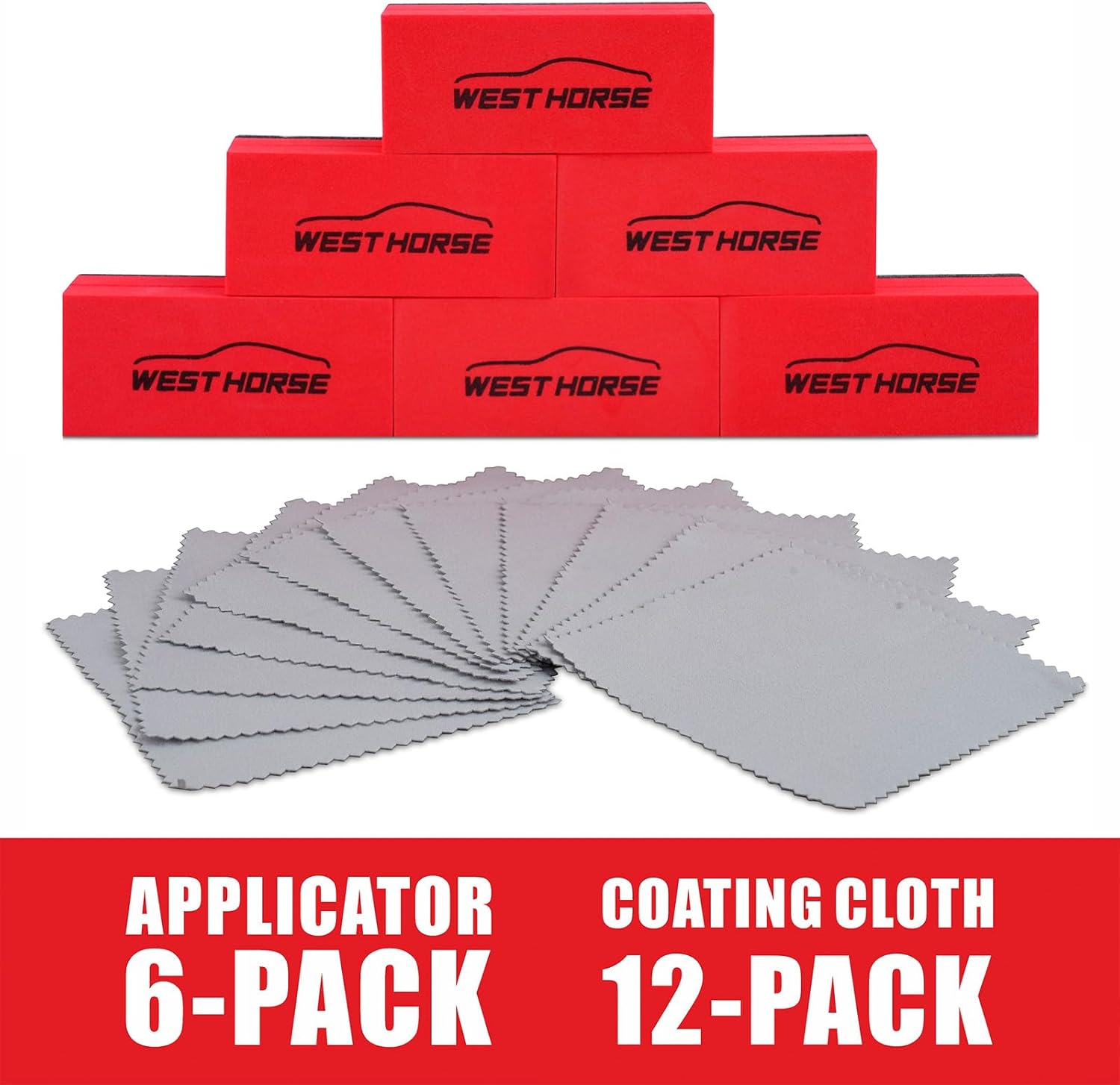 6PCS Ceramic Coating Applicator Sponge Blocks + 12PCS Suede Cloth – Premium Car Detailing Kit for Paint Protection, Wax & Nano Coating Application - Image 2