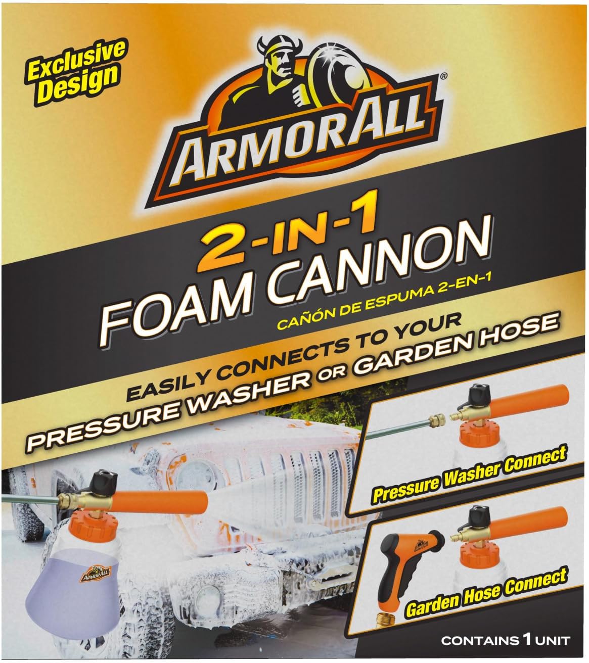 Armor All 2-in-1 Foam Cannon Kit, Car Cleaning Kit Connects to Power Washers and Garden Hoses for Vehicle Cleaning, Includes Foam Cannon, Foam Applicator and Ergonomic Adaptor, 1 count - Image 9
