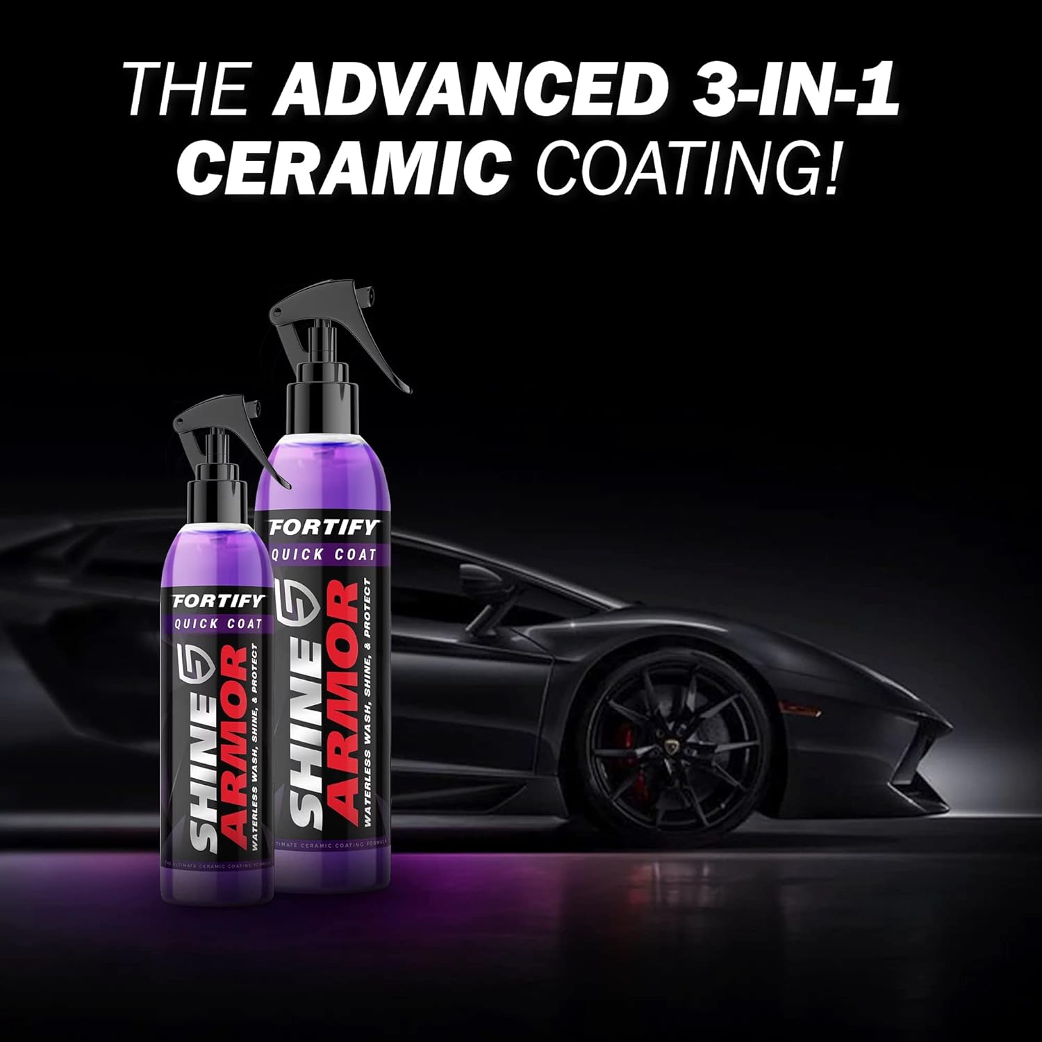 Car Wax Spray and Ceramic Coating for Cars - 3 in 1 Waterless Car Wash and Detailing - Quick Effect Coating Agent for Car - High Gloss Car Coating Spray, Shiny Car Stuff by Shine Armor - 8FlOz - Image 3