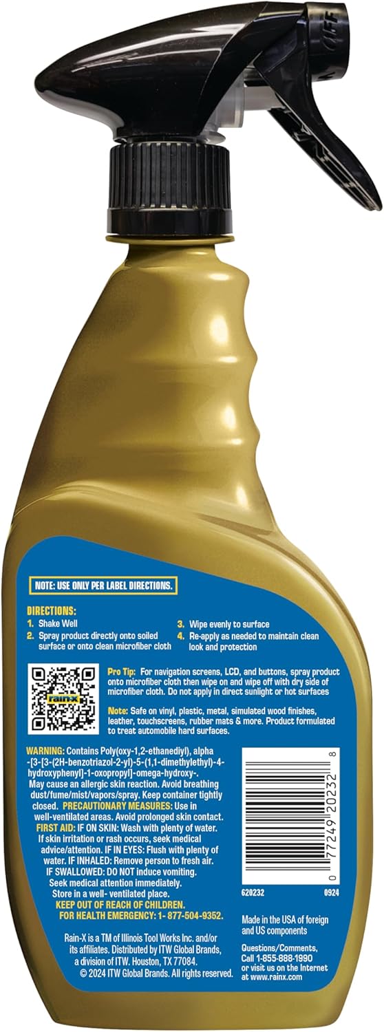 Rain-X 620232SRP All-Interior Cleaner Protectant & Repellent for Car Interiors, Cleans + Repels Liquid Spills & Dust without Residue, Cherry Scent 16 Fl Oz. - Image 2