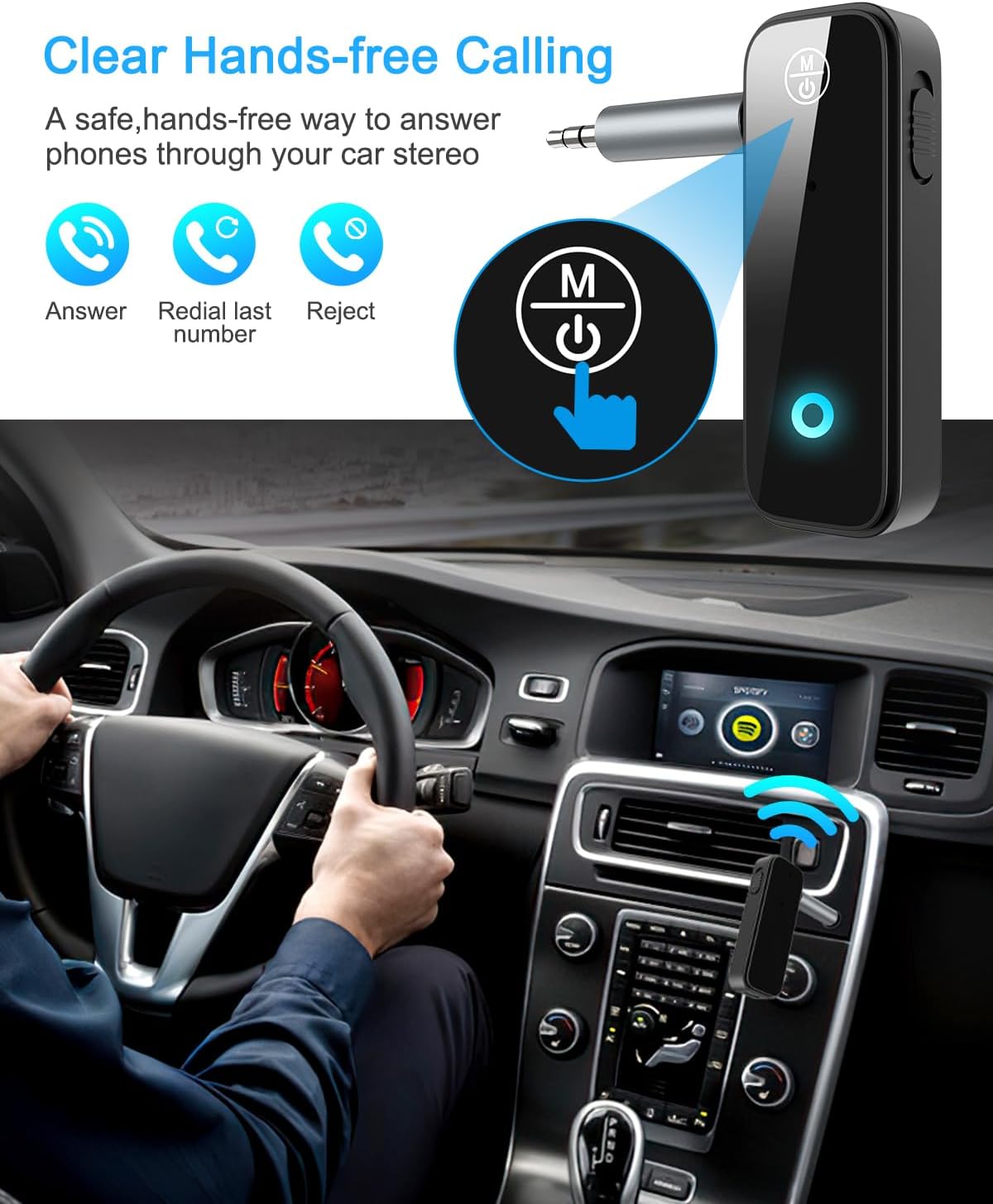 (Upgraded) Ankilo Aux Bluetooth 5.4 Adapter for Car, 2 in 1 Bluetooth Receiver Transmitter, Suitable for Cars, TV, Speakers, Stereo Systems and Headphones - Image 4