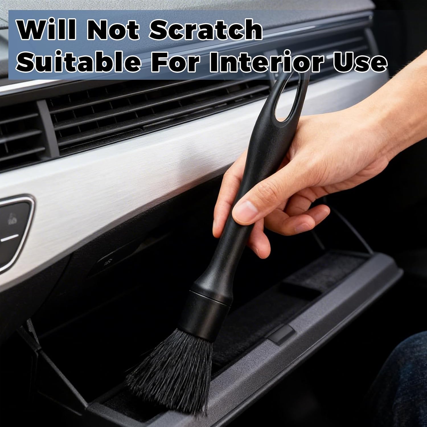 8PCS Car Detailing Brush Set,Ultra Soft Boars Hair Auto Detailing Brushes for Car Interior Exterior Cleaning,Professional Car Detail Kit with Storage Bag for Dashboard,Air Vents,Wheels - Image 4