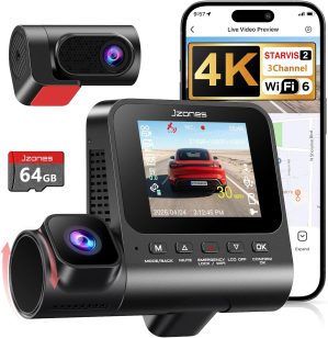 3 Channel Dash Cam, 4K Dash Cam Fro...