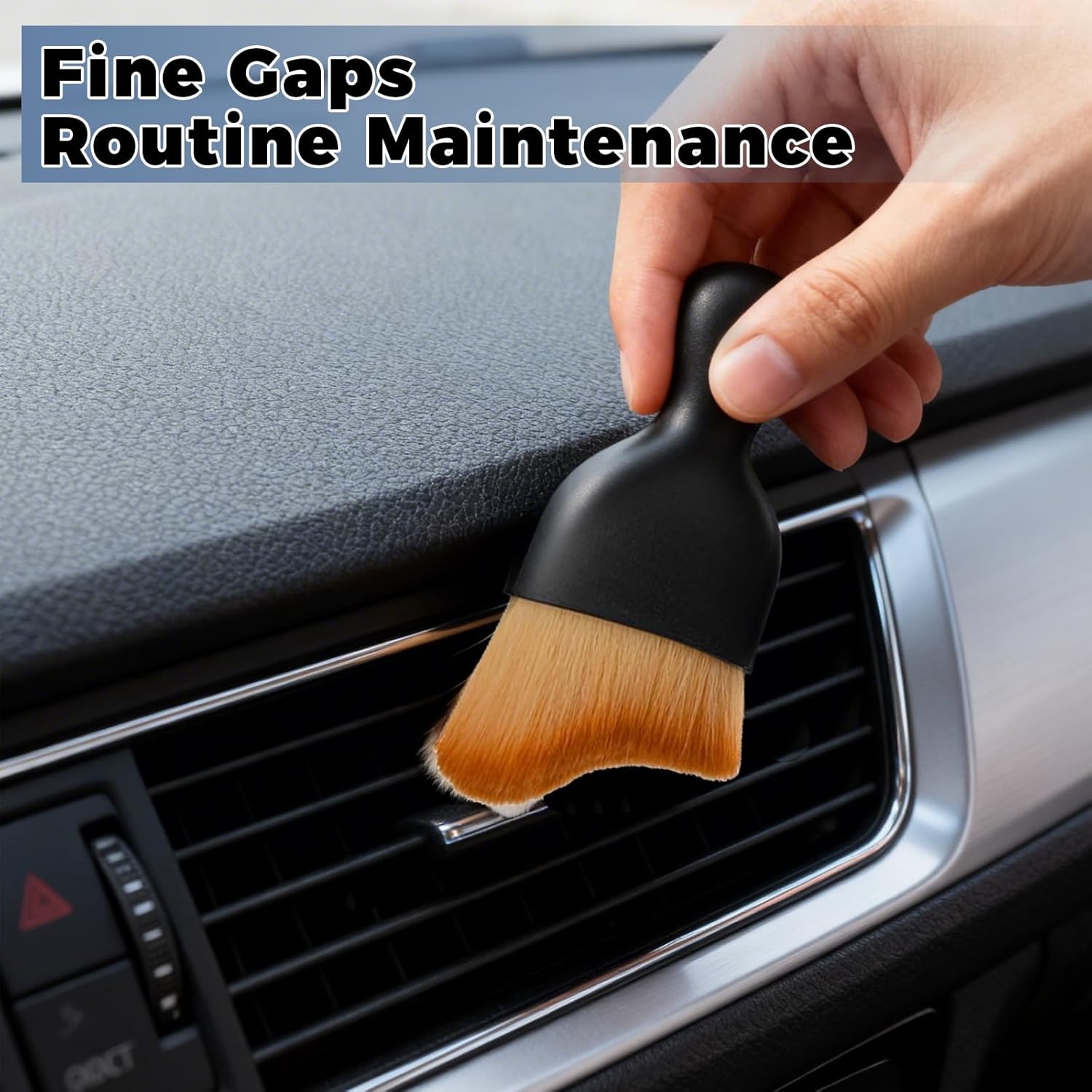 8PCS Car Detailing Brush Set,Ultra Soft Boars Hair Auto Detailing Brushes for Car Interior Exterior Cleaning,Professional Car Detail Kit with Storage Bag for Dashboard,Air Vents,Wheels - Image 7