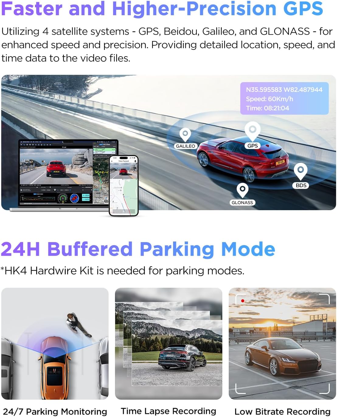 VIOFO A229 Pro 4K HDR Dash Cam, Dual STARVIS 2 IMX678 IMX675, 4K+2K Front and Rear Car Camera, 2 Channel with HDR, Voice Control, 5GHz WiFi GPS, Night Vision 2.0, 24H Parking Mode - Image 6