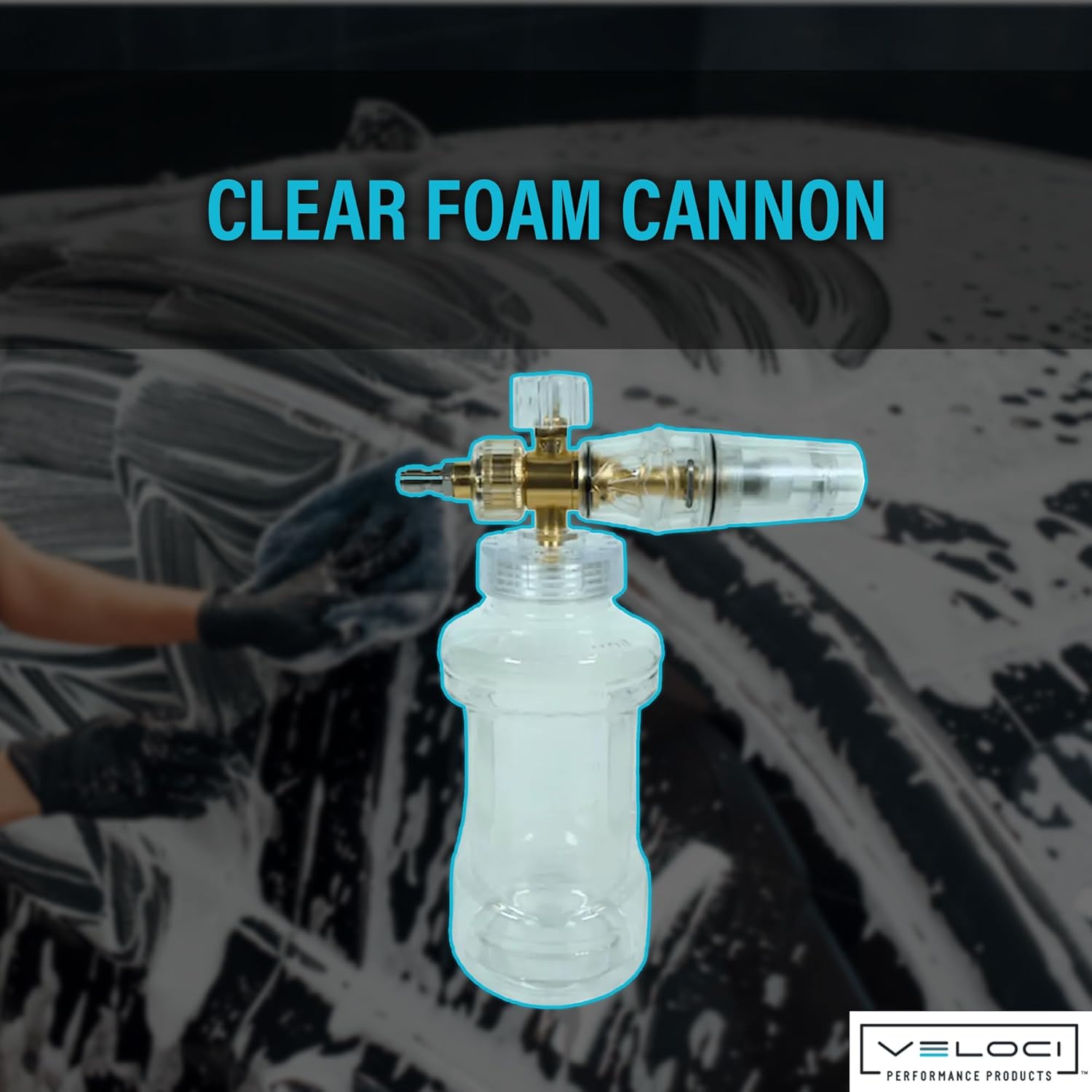 Veloci Performance Clear Foam Cannon with Bottle for Pressure Washer, Adjustable Nozzle - Image 2