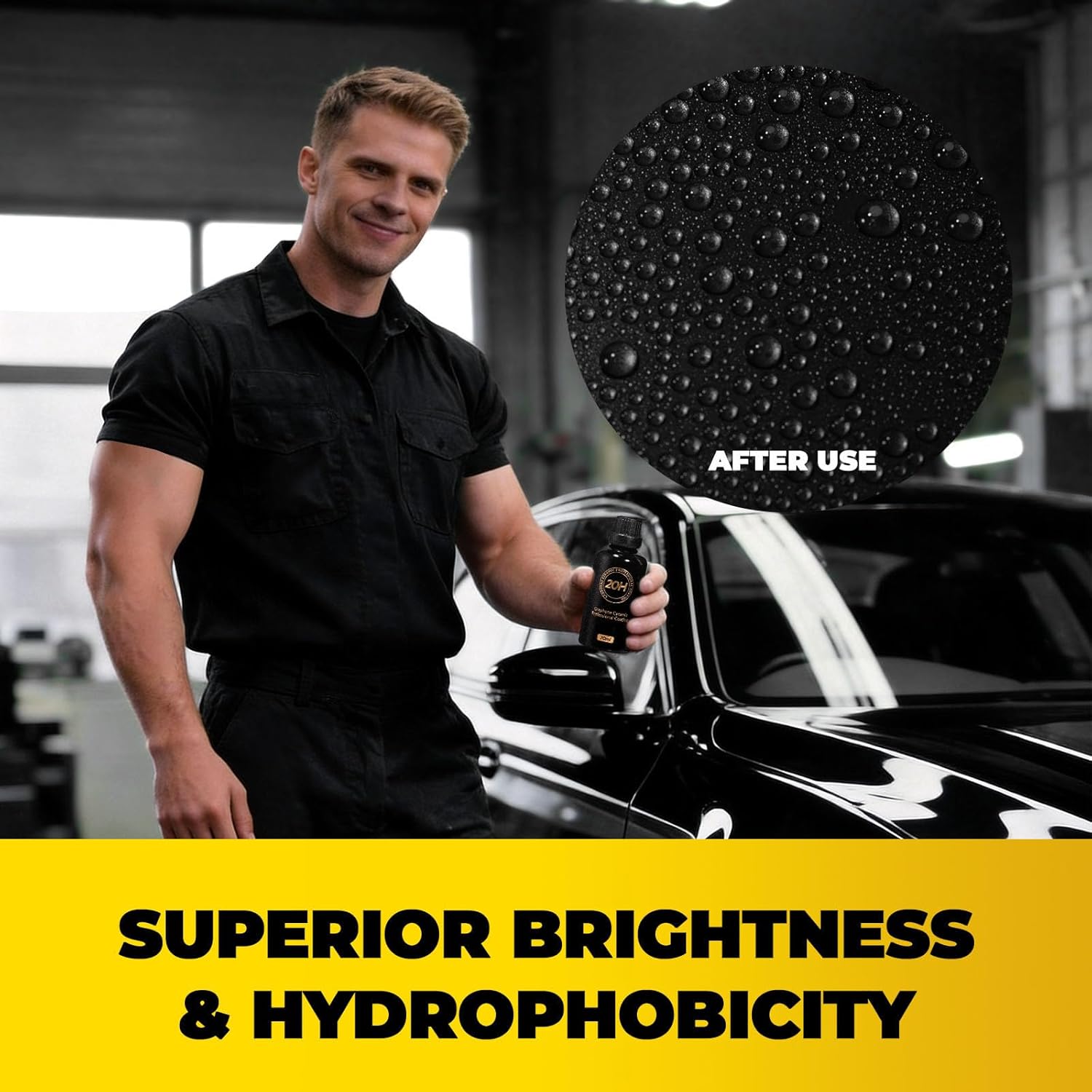 20H Graphene Ceramic Coating for Cars - 70ml, Professional Ceramic Coating | High Gloss Finish | Hydrophobic | Scratch & Protection | Easy To Use - Image 5